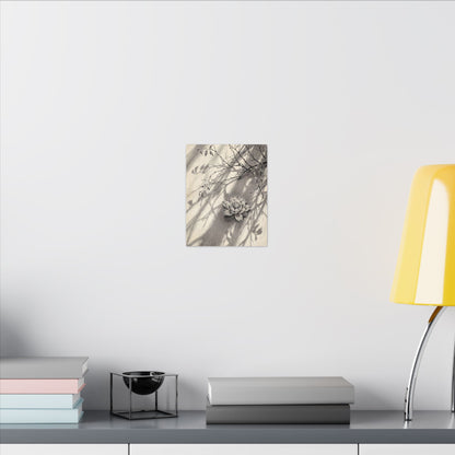 Winter Lotus Flower Sumi E Canvas Art | Contemplative Decor