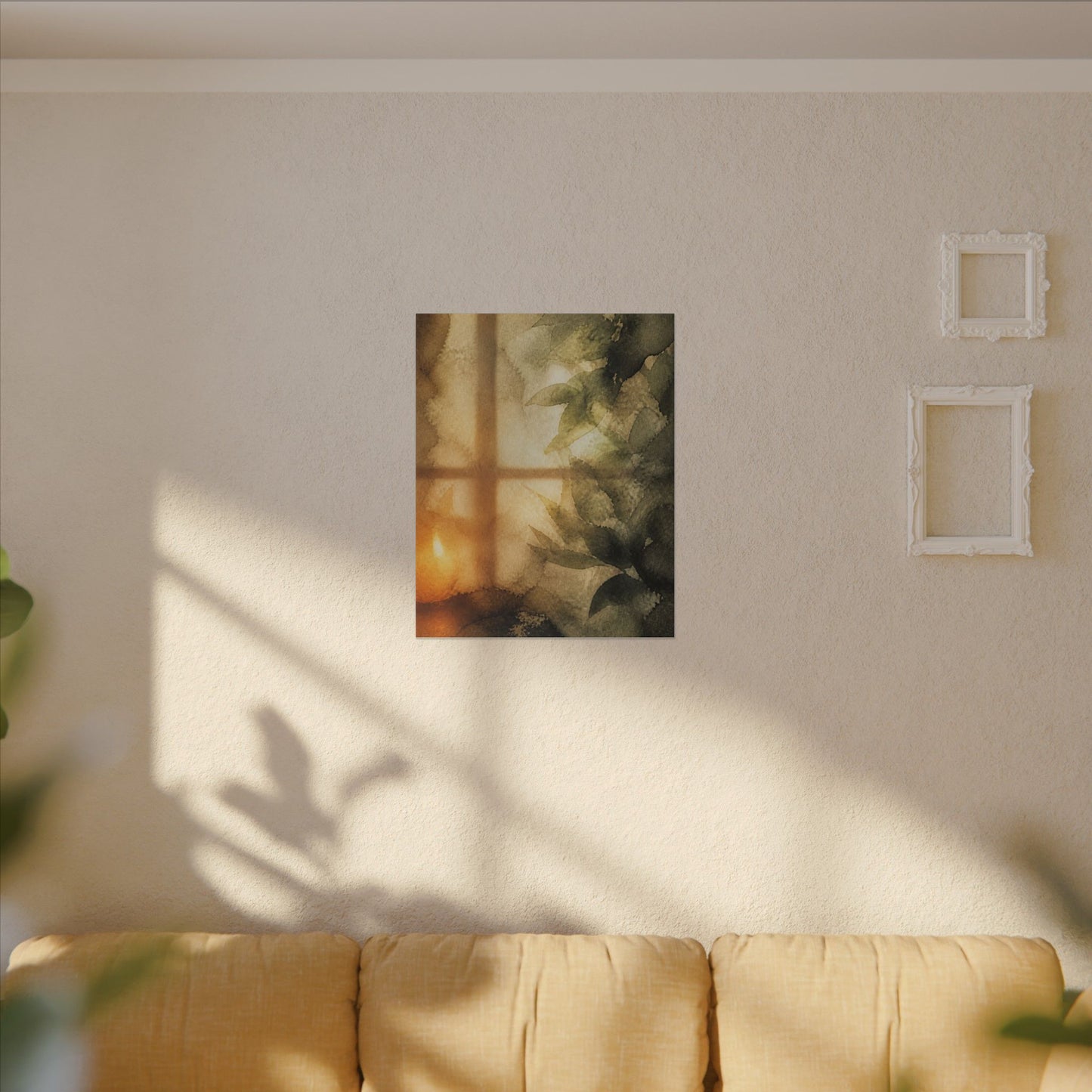 Cozy Shoji Screen Canvas Art - Watercolor Japandi