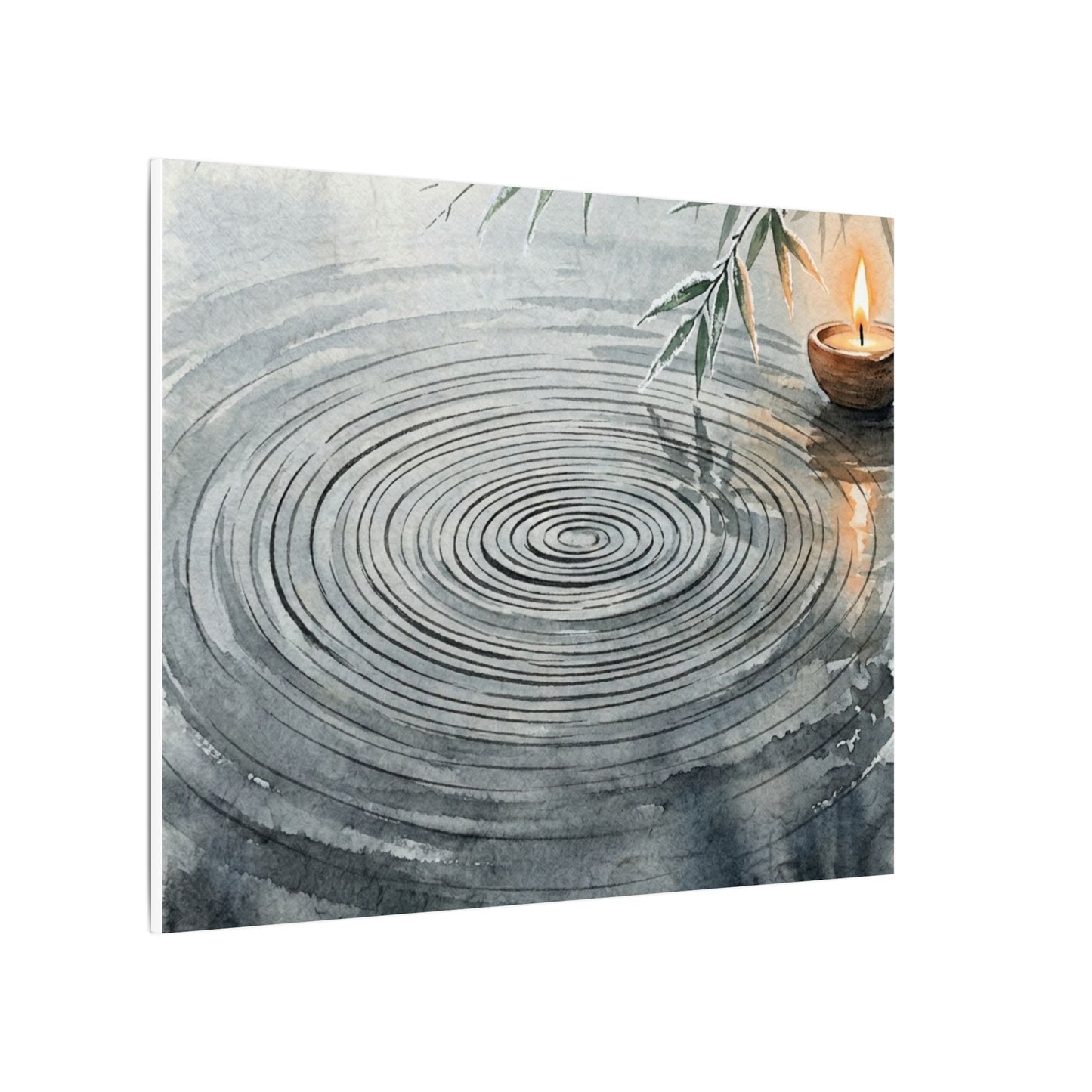 Water Ripple Sumi E Canvas Art | Calm Zen Art