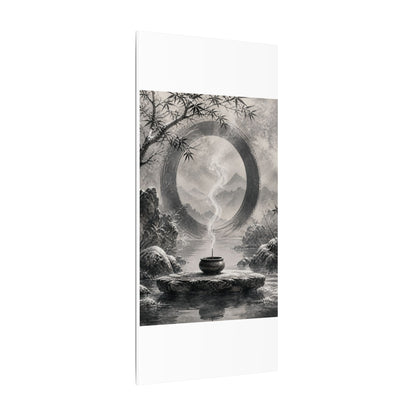 Incense Smoke Canvas Art | Winter Zen Sumi E Art