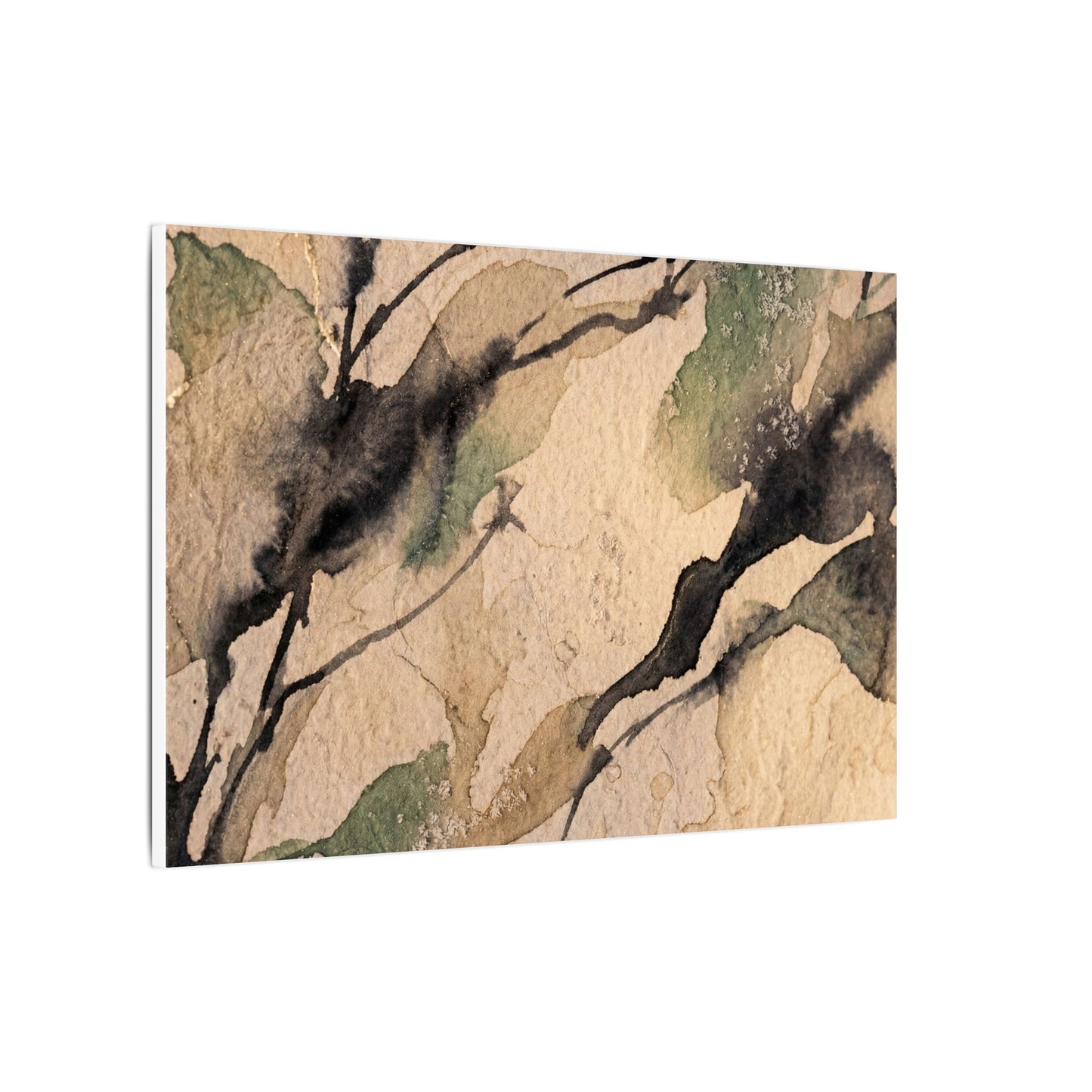 Japandi Shadow Play in Golden Hour | Watercolor Canvas Art