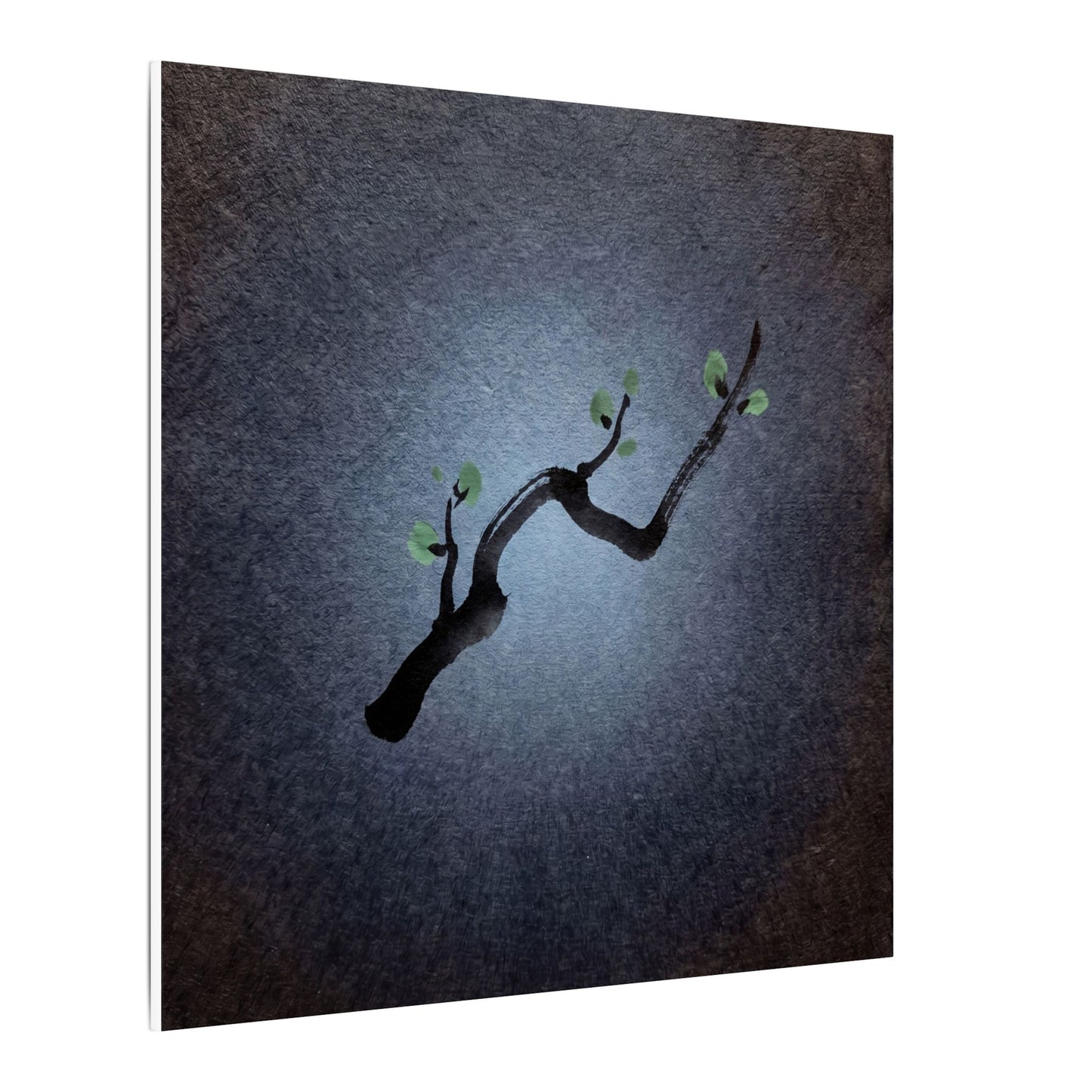 Ink Brushstroke Canvas Art | Spring Dark Japandi Moody Minimal Art