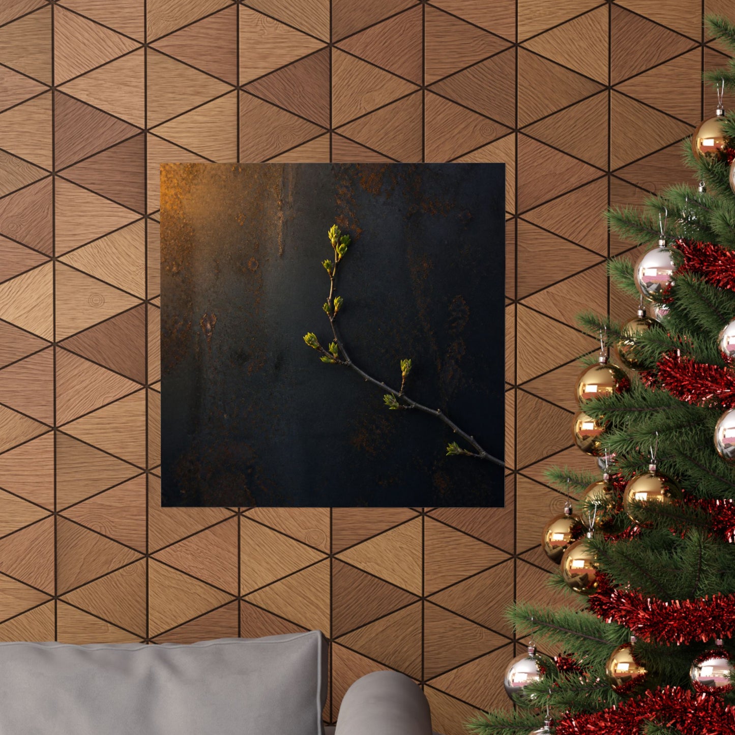 Bold Rust Patina Wall Art Print - Moody Minimal Dark Japandi