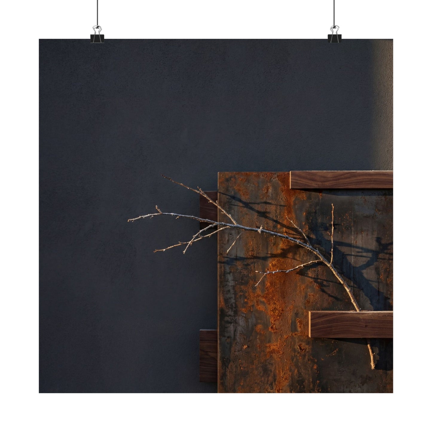 Ma Rust Patina Wall Art Print - Dark Japandi Dark Texture