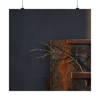 Ma Rust Patina Wall Art Print - Dark Japandi Dark Texture