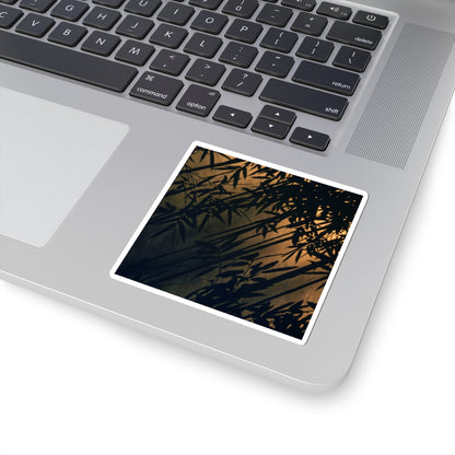 Shadow Play Summer Sticker | Dark Japandi Sophisticated Design Art Print