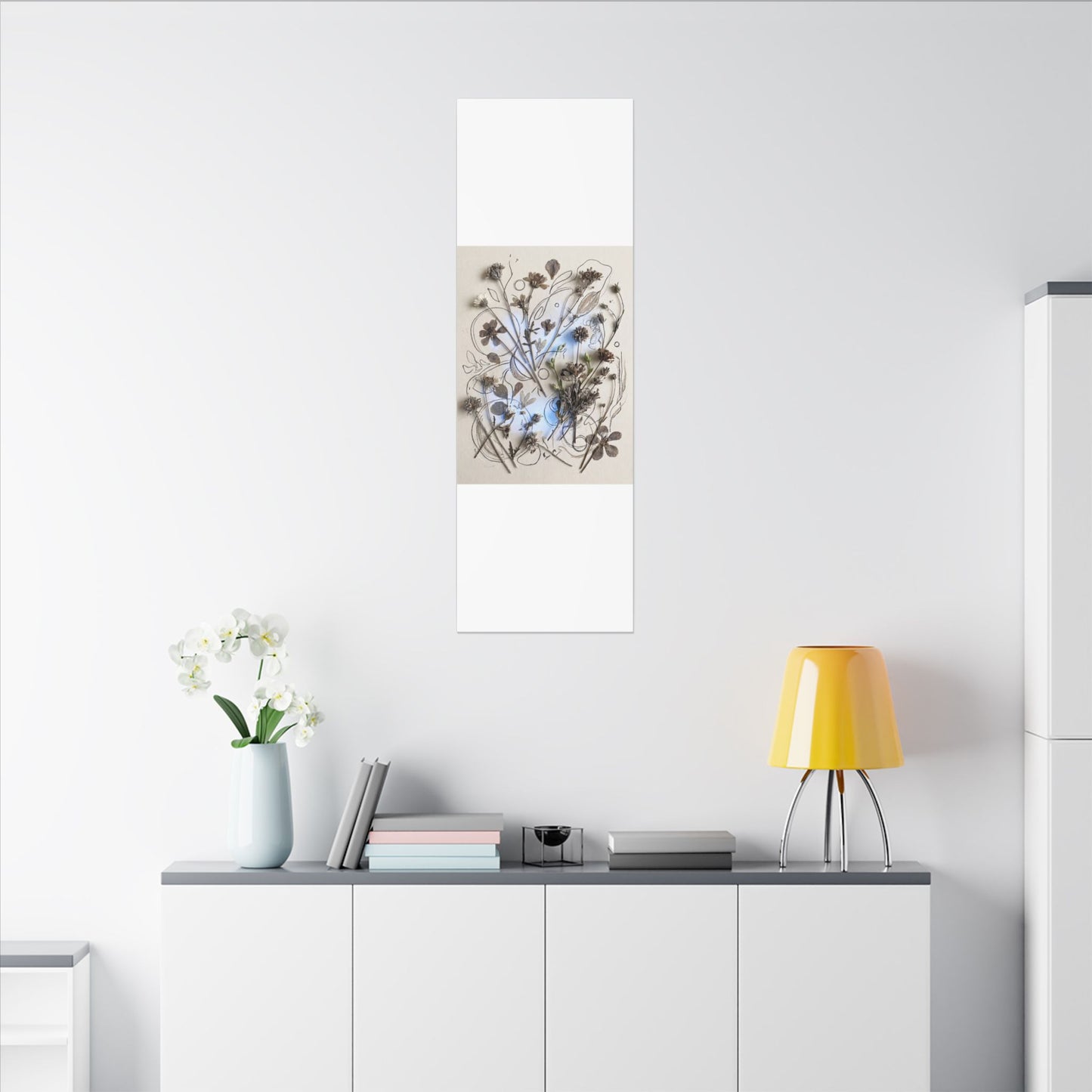 Dried Flowers Minimal Line Canvas Art | Elegant Japandi Art