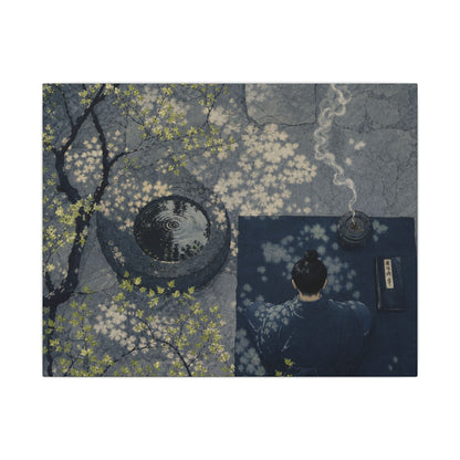 Spring Incense Smoke Ukiyo E Inspired Canvas Art | Tranquil Decor