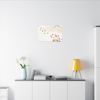 Earthy Mountain Mist Canvas Art - Japanese Pattern Japandi