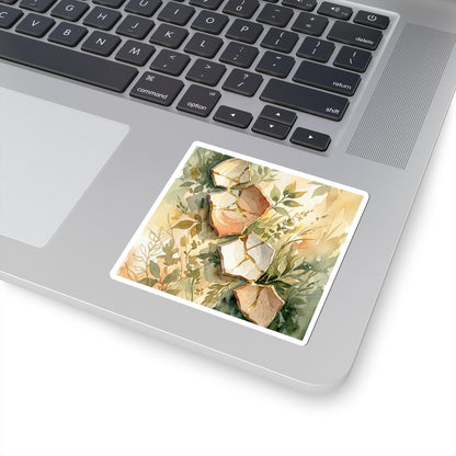 Neutral Broken Pottery Sticker - Watercolor Japandi Art Print