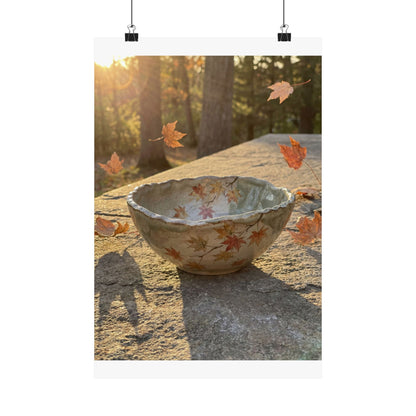 Warm Ceramic Bowl Wall Art Print - Japanese Pattern Japandi Art Print