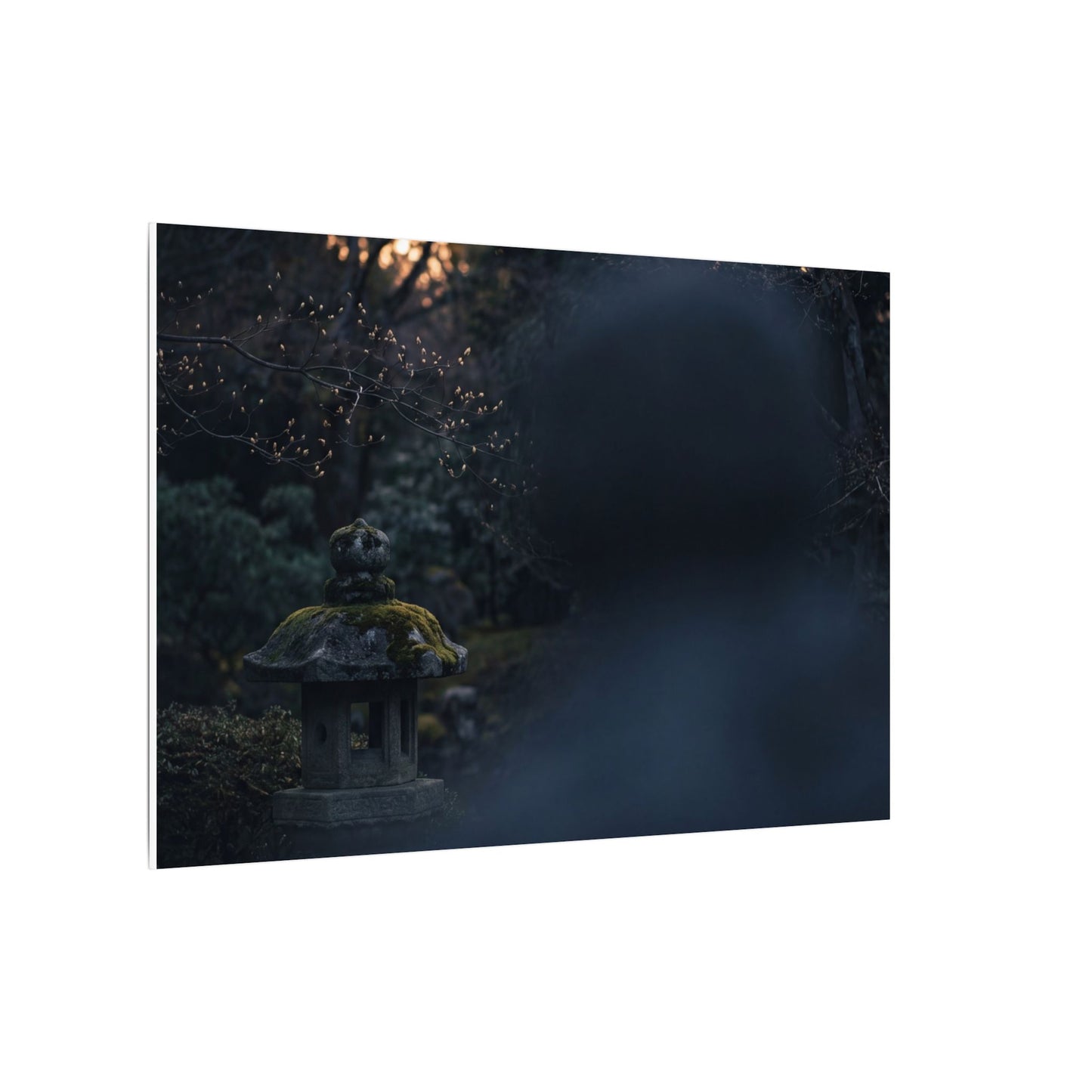 Spring Stone Lantern Moody Minimal Canvas Art | Bold Decor