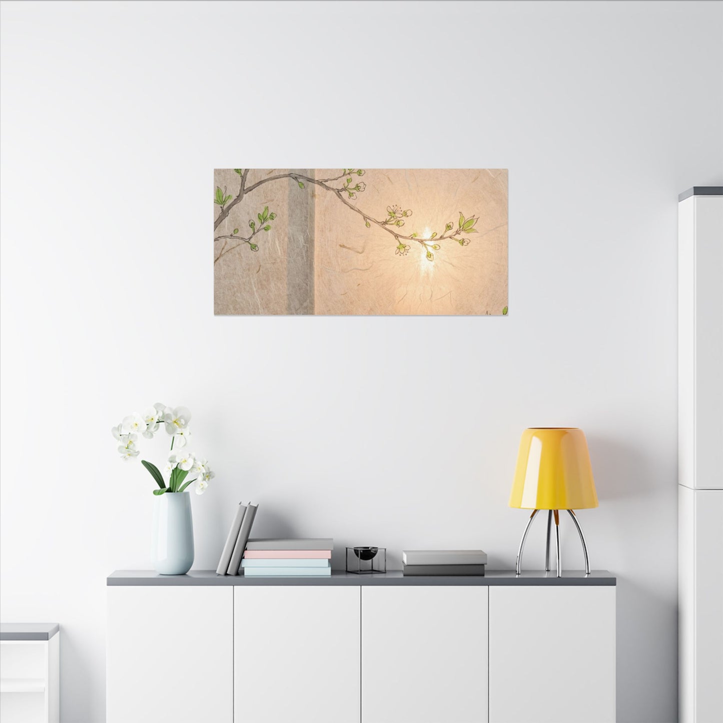 Spring Cherry Blossom Forest Whimsy Canvas Art | Rustic Decor