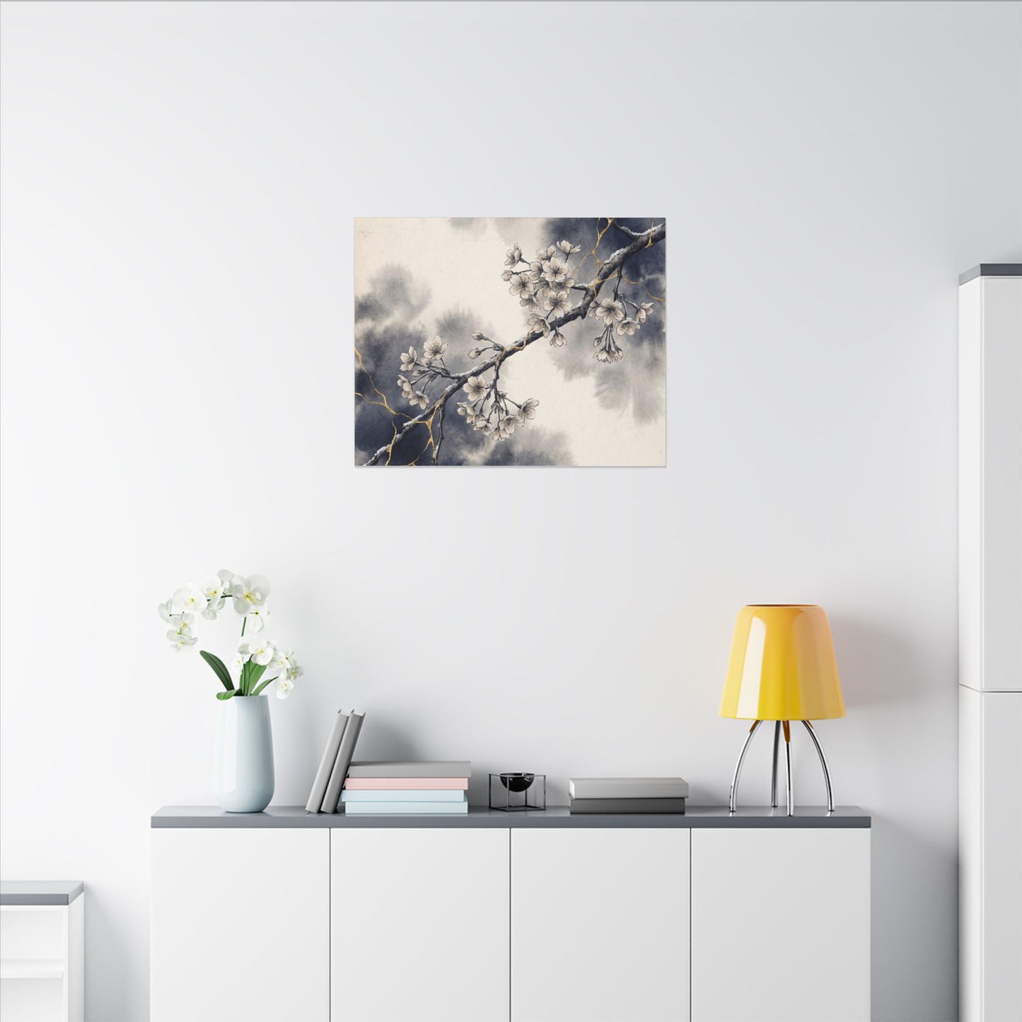 Ma Cherry Blossom Canvas Art - Kintsugi Gold Vein