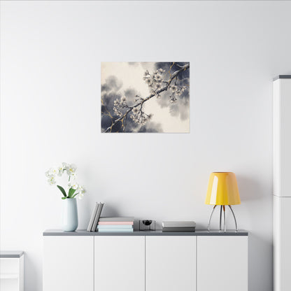 Ma Cherry Blossom Canvas Art - Kintsugi Gold Vein