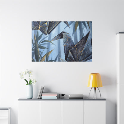 Paper Fold Canvas Art | Summer Kintsugi Crackle Gold Art