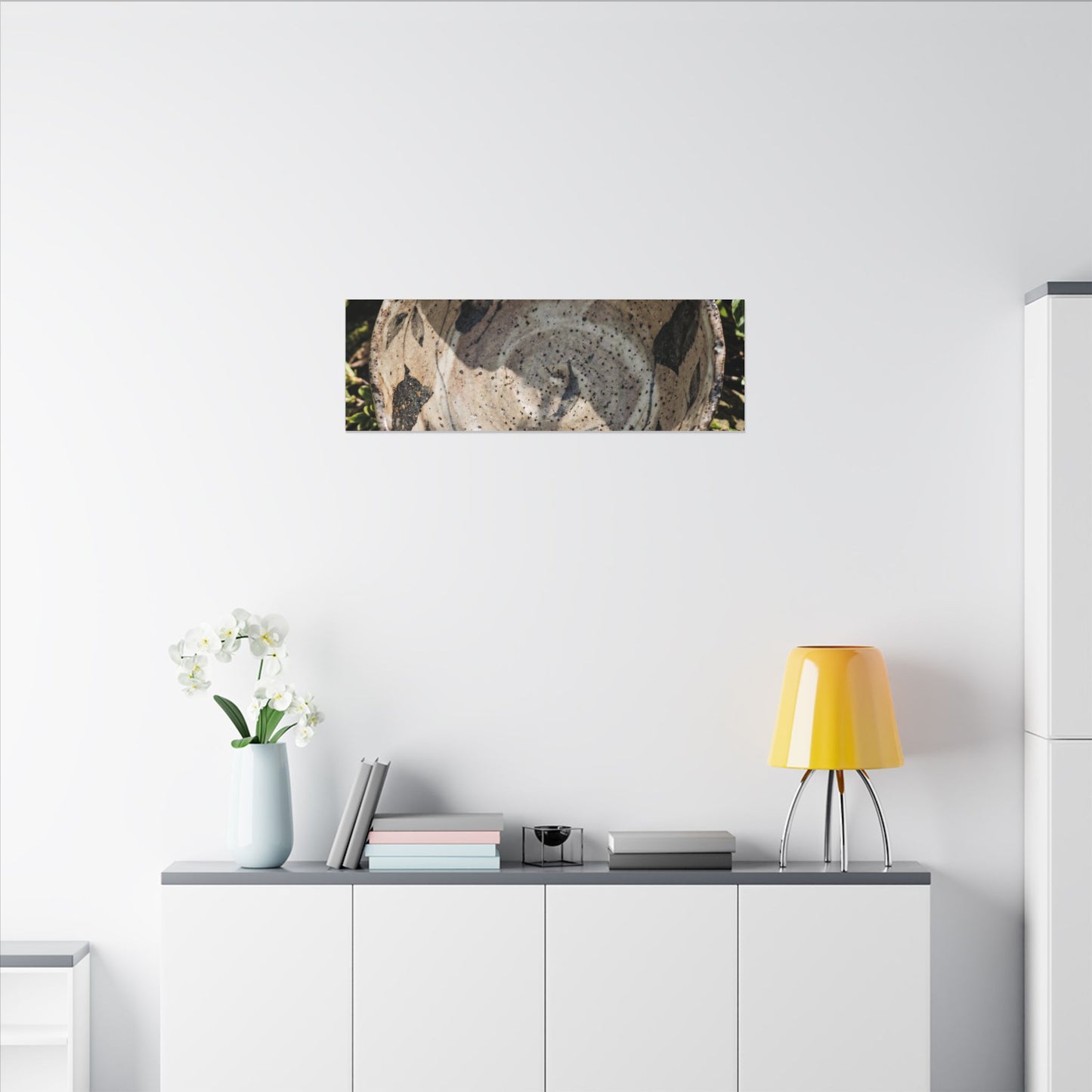 Elegant Ceramic Bowl Canvas Art - Japanese Pattern Japandi
