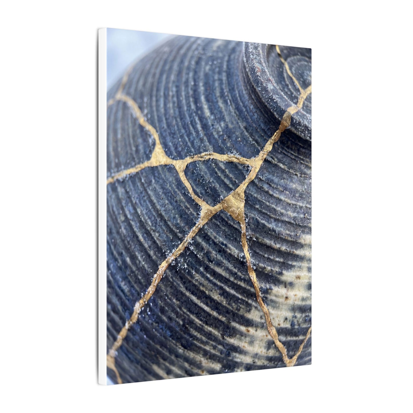 Shibui Water Ripple Canvas Art - Kintsugi Gold Repair