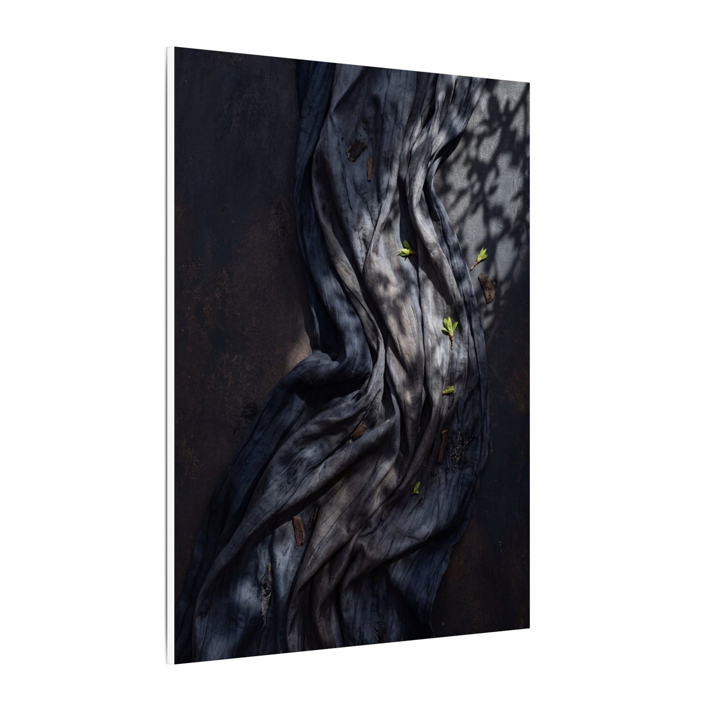 Seijaku Silk Drape Canvas Art - Dark Japandi Dark Texture
