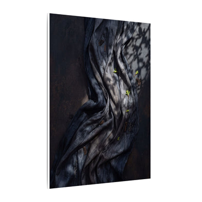 Seijaku Silk Drape Canvas Art - Dark Japandi Dark Texture