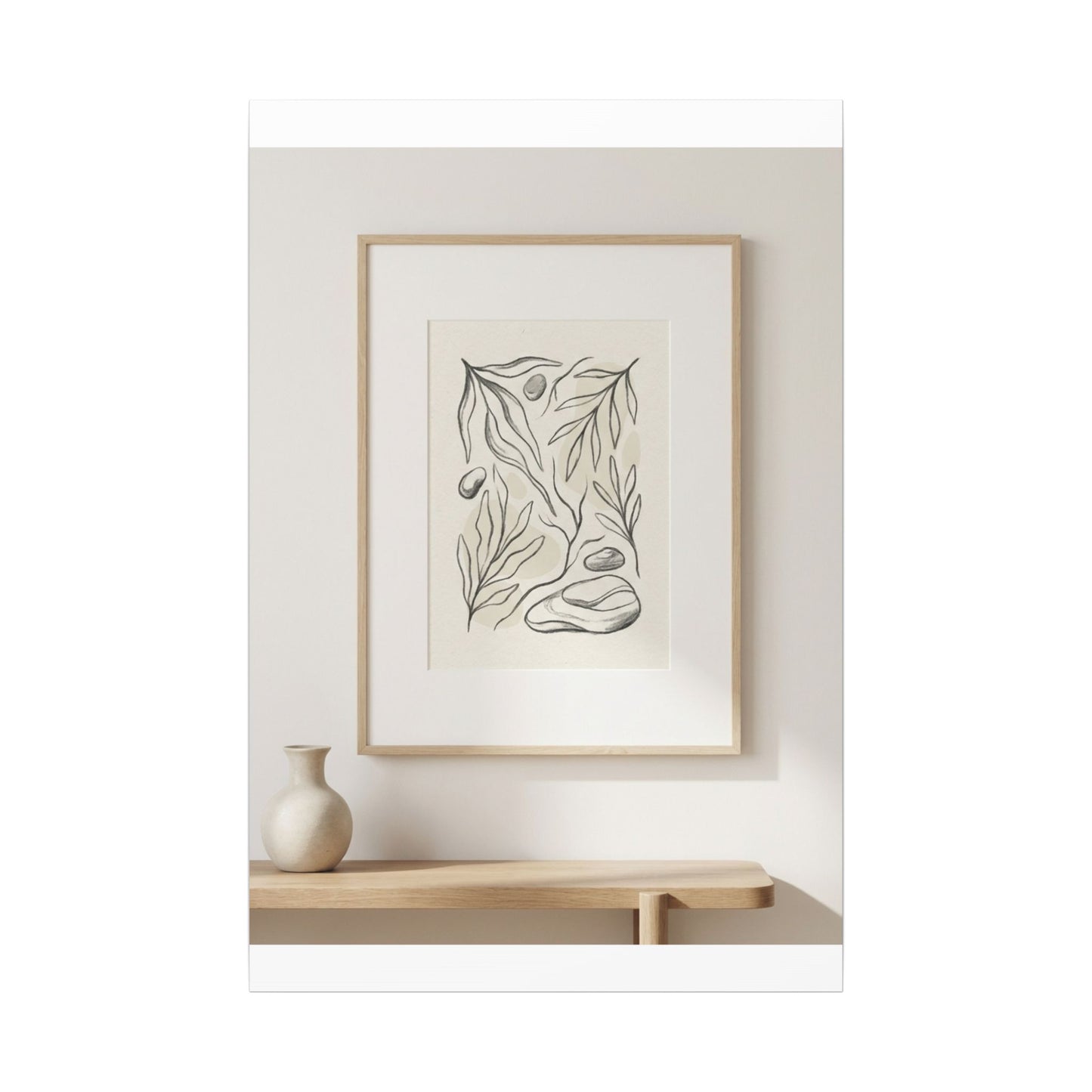 Japandi Charcoal Canvas Art