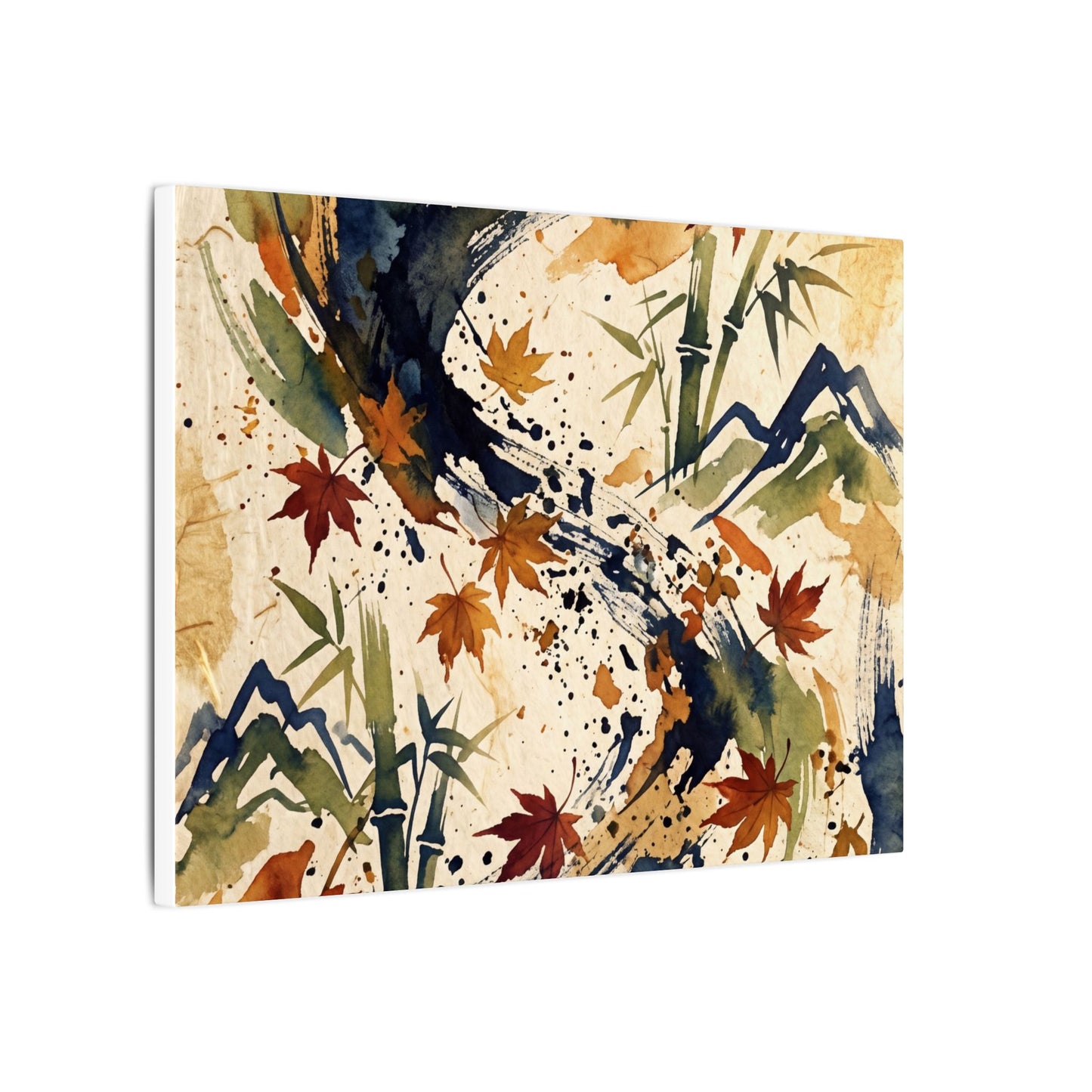 Golden Hour Ink Brushstroke Canvas Art - Zen Shibui