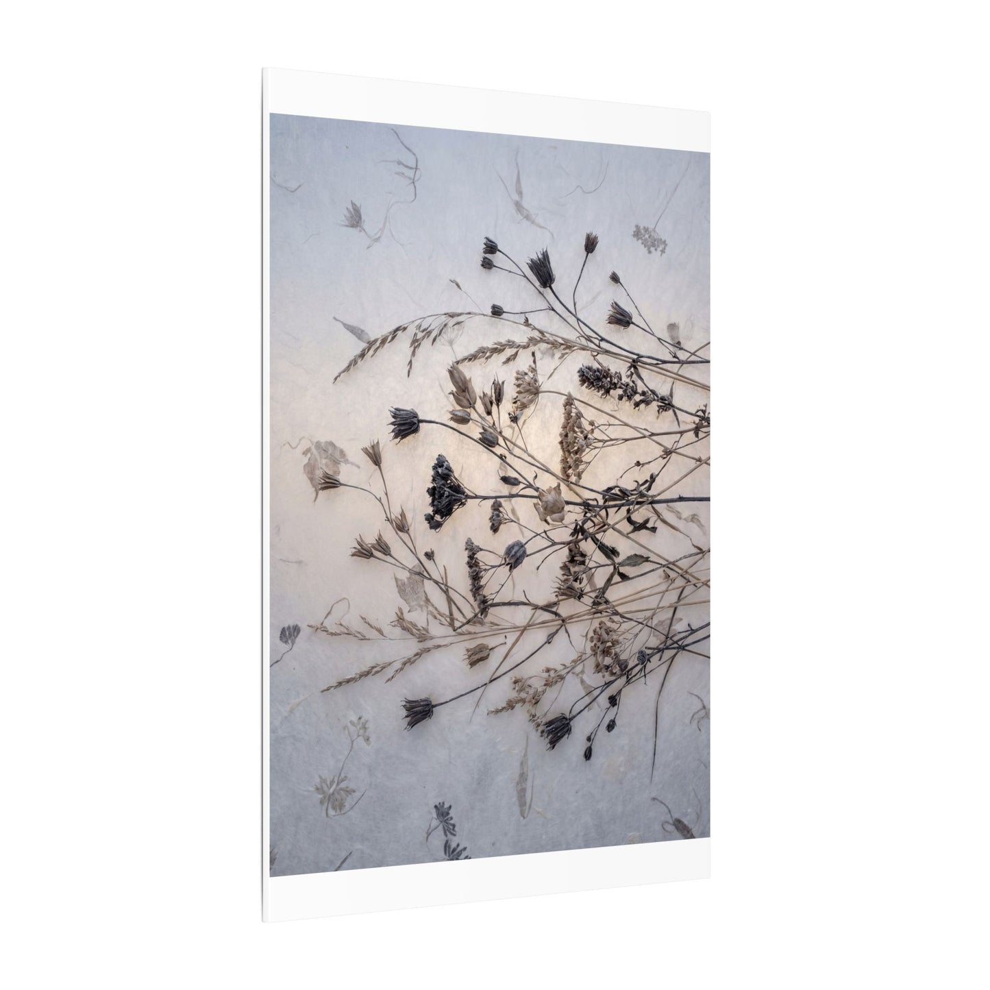 Elegant Dried Flowers Canvas Art - Japanese Pattern Japandi