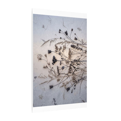 Elegant Dried Flowers Canvas Art - Japanese Pattern Japandi