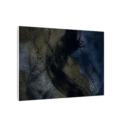 Shibui Ink Brushstroke Canvas Art - Dark Japandi Dark Texture