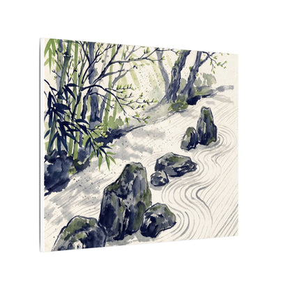 Dappled Rock Garden Canvas Art - Zen Mono No Aware