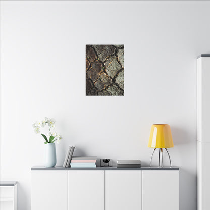 Earthy Cracked Earth Canvas Art - Japanese Pattern Japandi