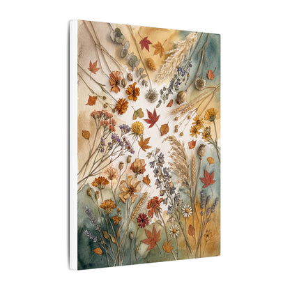 Dried Flowers Canvas Art | Autumn Japandi Watercolor Art