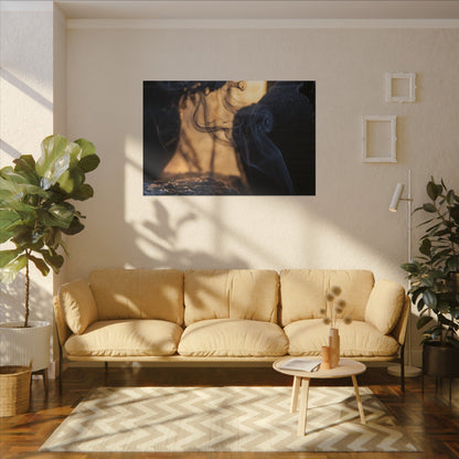Incense Smoke Canvas Art | Winter Dark Japandi Shadow Zen Art