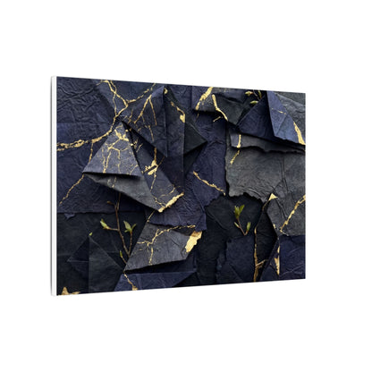 Beautiful Paper Fold Canvas Art - Crackle Gold Kintsugi