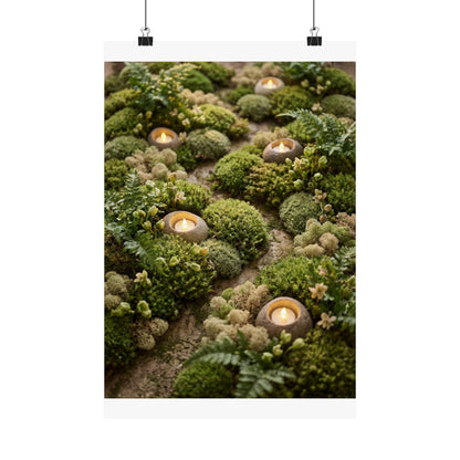 Mono No Aware Moss Close Up Wall Art Print - Japandi Japanese Pattern Art Print