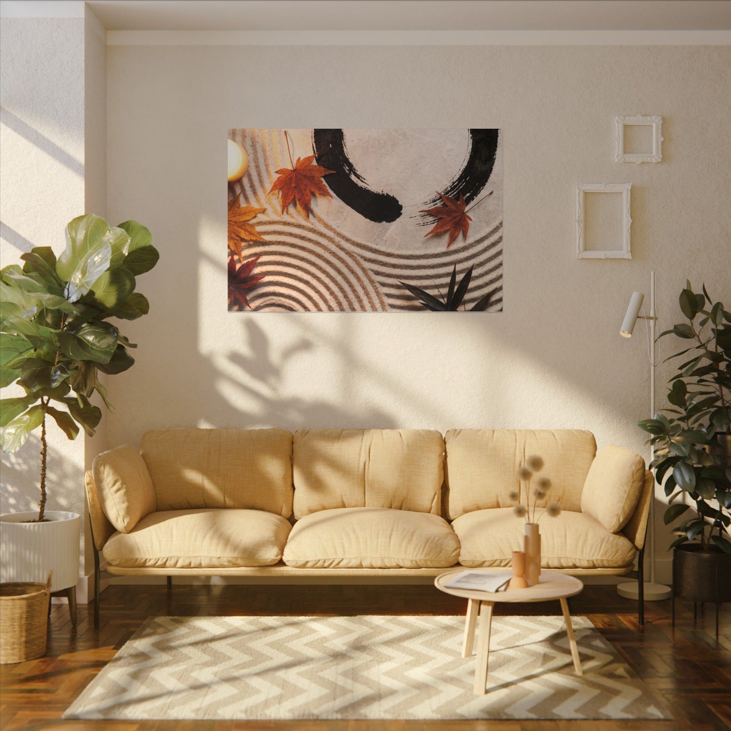 Tranquil Rock Garden Canvas Art - Enso Zen