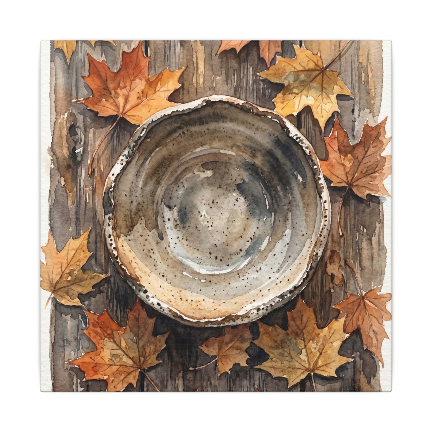 Ma Ceramic Bowl Canvas Art - Japandi Watercolor