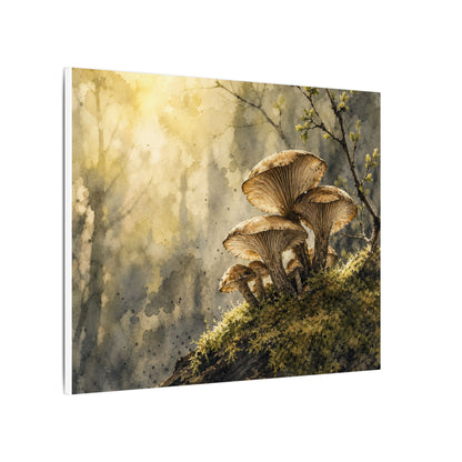 Wild Mushrooms Canvas Art | Spring Japandi Watercolor Art
