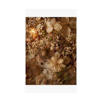 Candlelight Dried Flowers Wall Art Print - Japandi Fukinsei
