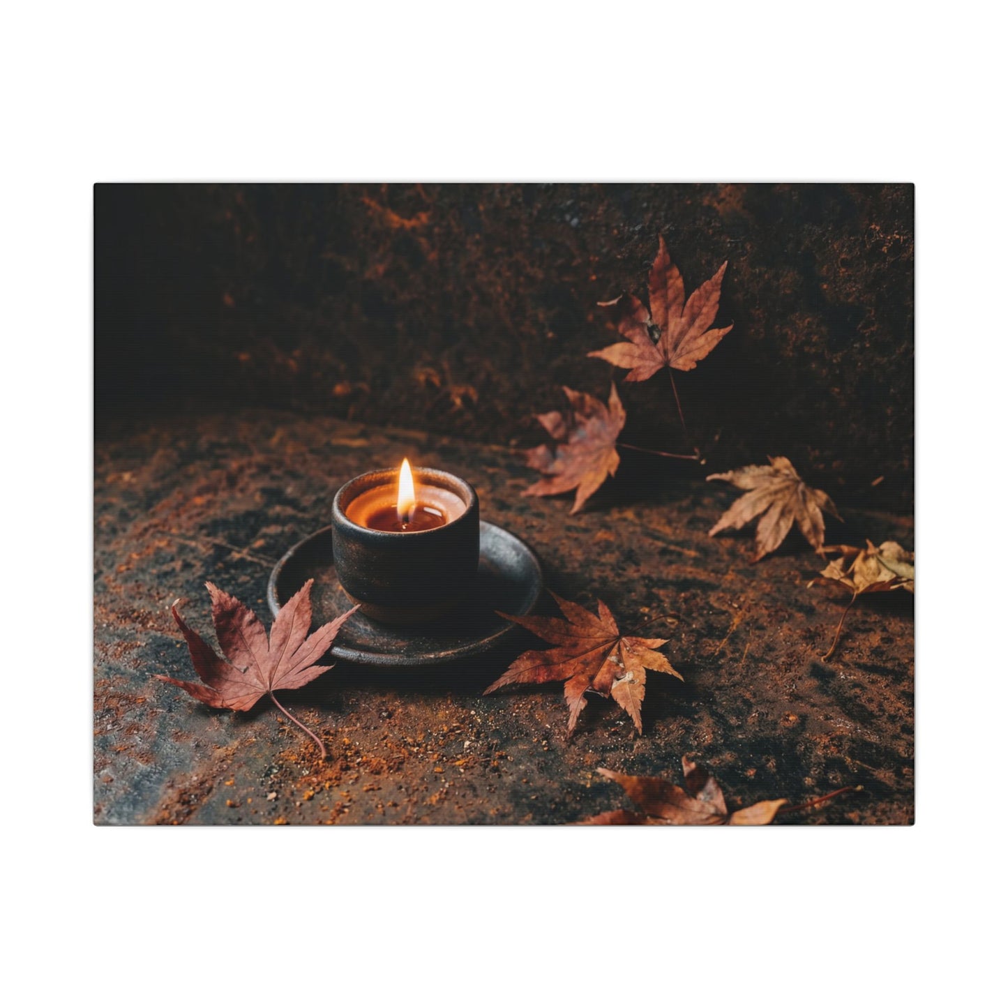 Dark Japandi Rust Patina in Candlelight | Shadow Zen Canvas Art Art Print