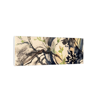 Ma Shadow Play Canvas Art - Dark Japandi Charcoal Ink