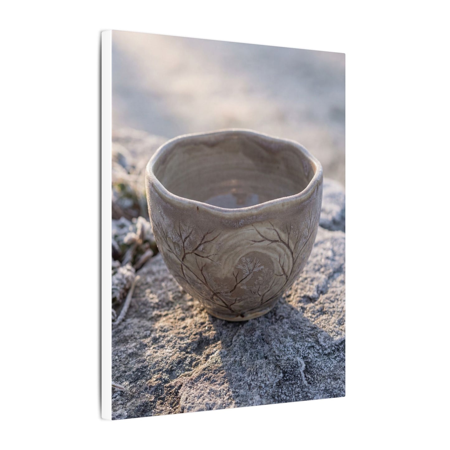 Seijaku Ceramic Bowl Canvas Art - Japandi Japanese Pattern