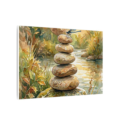 River Stones Summer Canvas Art | Japandi Cozy Design