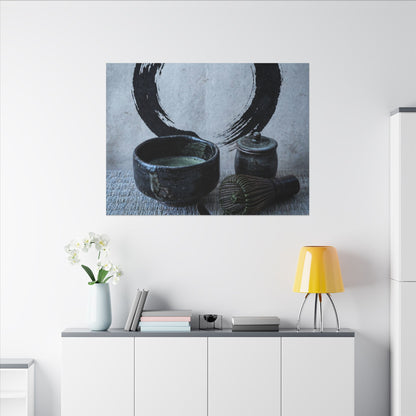 Tea Ceremony Canvas Art | Winter Zen Enso Art