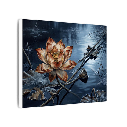 Winter Lotus Flower Broken Beauty Canvas Art | Healing Decor