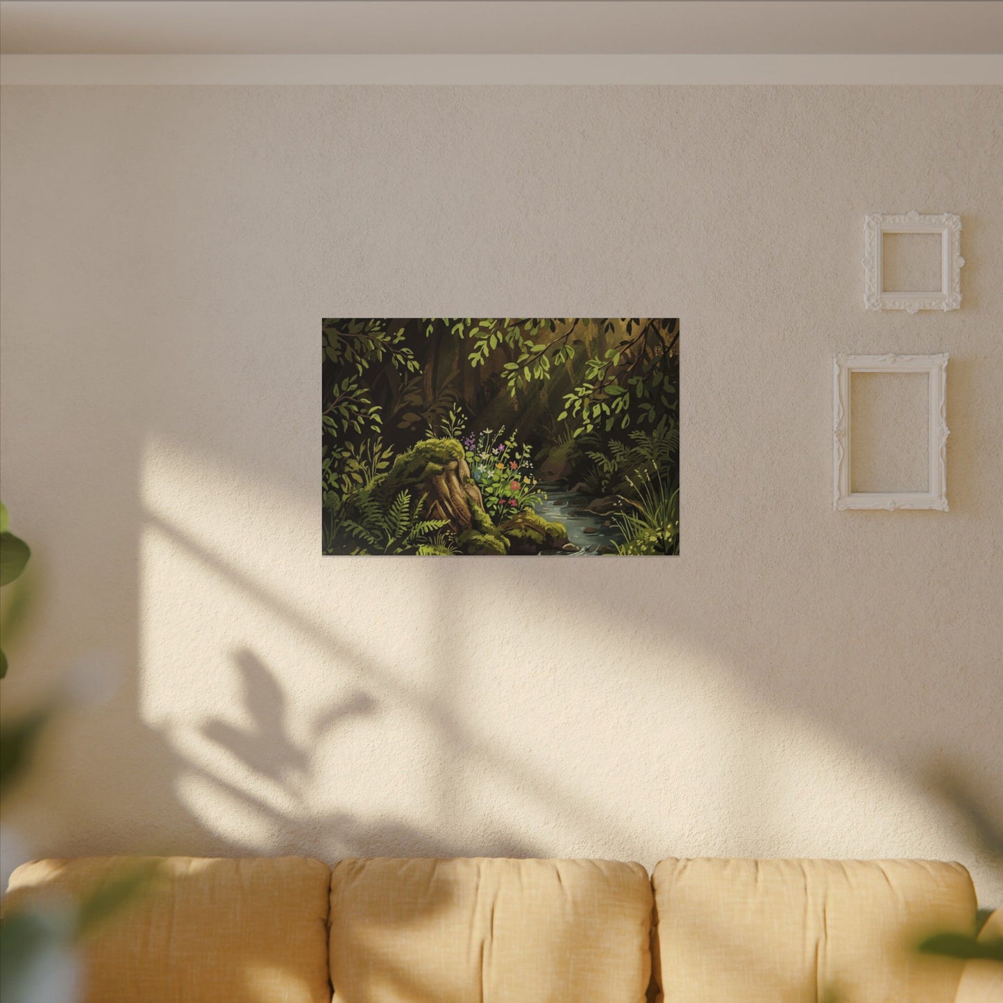 Golden Hour Silk Drape Canvas Art - Dark Japandi Datsuzoku