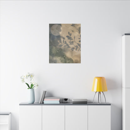 Japandi Shadow Play in Moonlight | Texture Canvas Art