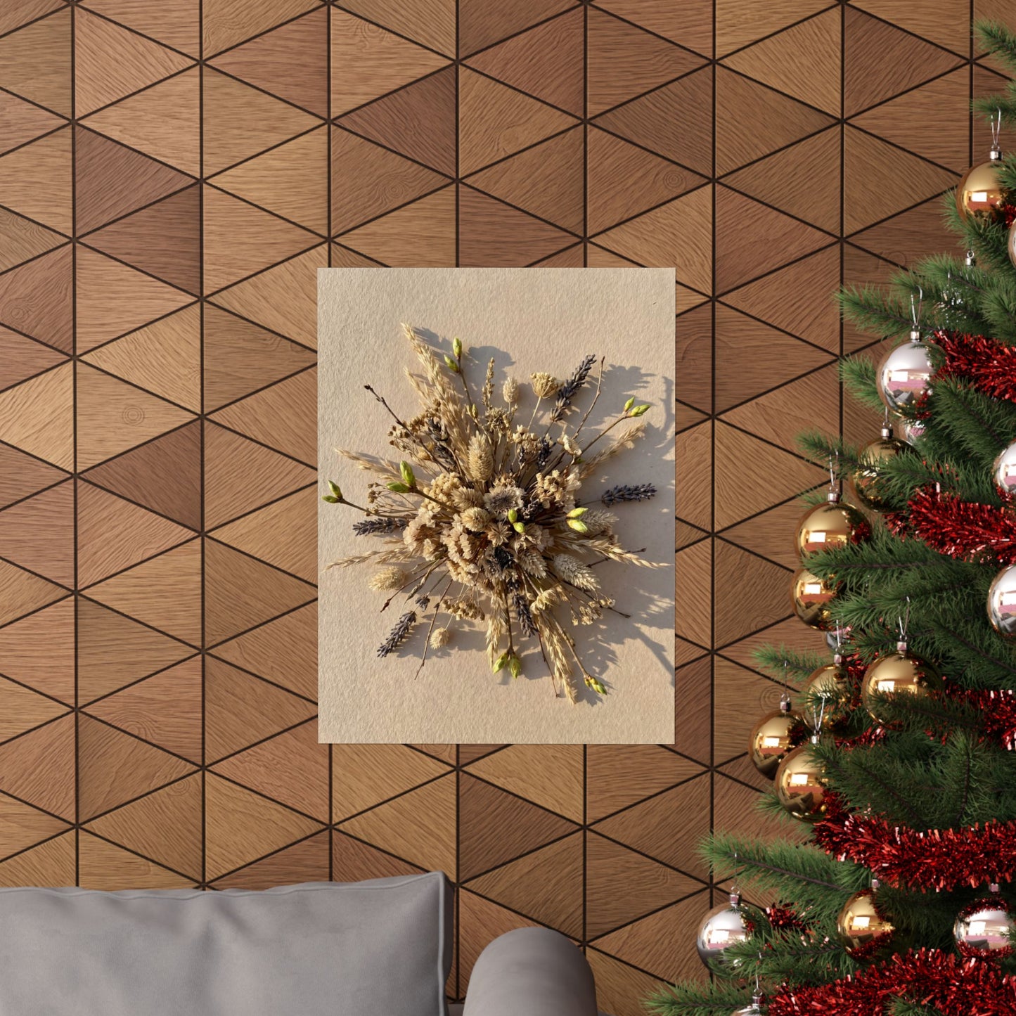 Dried Flowers Spring Wall Art Print | Japandi Neutral Design