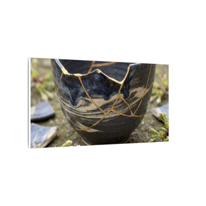 Datsuzoku Ceramic Bowl Canvas Art - Kintsugi Gold Repair