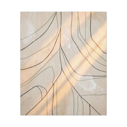 Shoji Screen Minimal Line Canvas Art | Warm Japandi Art
